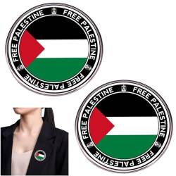 2pcs Freie Palästina Brosche Palästinensische Flaggenstifte Abzeichen Runde Legierung Palästina Brosche Pins Accessoire Für Jackets Schichten Hüte von AMOYER