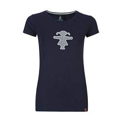 AMPELMANN Aufschneiderin | T-Shirt Damen dunkelblau | aus Bio Baumwolle & Elasthan mit Ampelfrau und Geher (L) von AMPELMANN