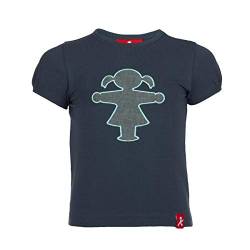 AMPELMANN Aufschneiderlein | T-Shirt Mädchen dunkelblau | aus Bio Baumwolle mit Ampelfrau und Steher (104) von AMPELMANN