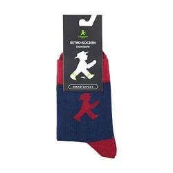 AMPELMANN Dauerläufer | Socken dunkelblau | Geher aus Baumwolle in blau und bordeaux (31/34) von AMPELMANN