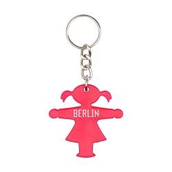 AMPELMANN Schlüsselmann - Schlüsselanhänger mit Berlin Gravur aus Plastik (Pink) von AMPELMANN