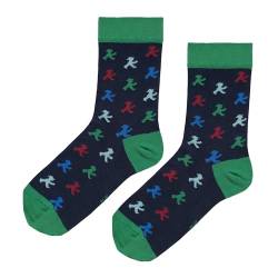 AMPELMANN Socken | DAUERLÄUFER Muster | blau grün | BIO Baumwolle | Berlin | Souvenir (0107703942, DE/NL/SE/PL, Numerisch, 39, 42, Regular, Regular) von AMPELMANN