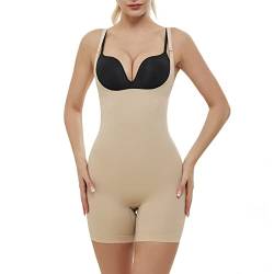 AMRIY Shapewear für Damen, Bauchkontrolle, nahtloser Body Shaper Butt Lifting Body, Beige, M von AMRIY