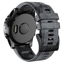 AMSOH Armband für Garmin Fenix 7 7X 5 5X 6 6X Pro Epix 935 Smart Watch, bedruckt, Sport, Schnellverschluss, Silikon, 22 x 26 mm, For Fenix 5 5 Plus, Achat von AMSOH