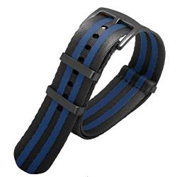 AMSOH Hochwertiges 20 mm 22 mm Sicherheitsgurt-Uhrenarmband aus Nylon für Seiko Mido 007 James Bond Militär-gestreifte Ersatz-Herrenuhr, 20 mm, Achat von AMSOH