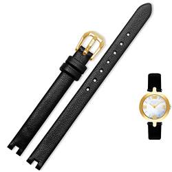 AMSOH Uhrenarmband aus Rindsleder, geeignet für Tissot gekerbtes Armband 1853 Flamenco-Serie T003/209, Damenuhrenkette 8, 10, 12 mm, Schwarz, 10 mm, Achat von AMSOH