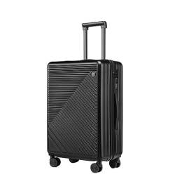 AMYSTY Koffer Trolley Reisekoffer Handgepäck 20 Zoll Leichtes Hardside-4-Rad-Spinner-Reisegepäck, Geschäftsgepäck Für Damen Rollkoffer (Color : Nero, Size : 20inch) von AMYSTY