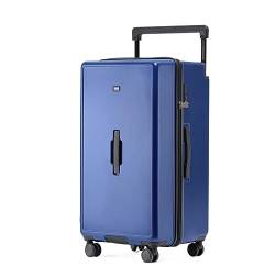 AMYSTY Koffer Trolley Reisekoffer Handgepäck 26-Zoll-Gepäck, Verdickter Reißverschluss, Handgepäck, Breiter Trolley, Verschleißfester Koffer Rollkoffer (Color : Blu, Size : 26inch) von AMYSTY