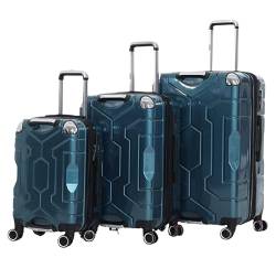 AMYSTY Koffer Trolley Reisekoffer Handgepäck 3-teiliges Gepäckset, Großraumkoffer, Handgepäck, TSA-Zollkoffer Rollkoffer (Color : Blu, Size : 20+24+28in) von AMYSTY