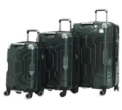 AMYSTY Koffer Trolley Reisekoffer Handgepäck 3-teiliges Gepäckset, Großraumkoffer, Handgepäck, TSA-Zollkoffer Rollkoffer (Color : Grün, Size : 20+24+28in) von AMYSTY