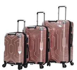 AMYSTY Koffer Trolley Reisekoffer Handgepäck 3-teiliges Gepäckset, Großraumkoffer, Handgepäck, TSA-Zollkoffer Rollkoffer (Color : Pink, Size : 20+24+28in) von AMYSTY