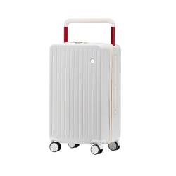 AMYSTY Koffer Trolley Reisekoffer Handgepäck Breiter Trolley-Koffer, Damen-Passwortkoffer Mit Großem Fassungsvermögen, Universalrad-Herrenkoffer Rollkoffer (Color : White, Size : 20inch) von AMYSTY