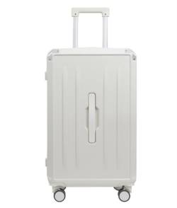 AMYSTY Koffer Trolley Reisekoffer Handgepäck Gepäck Für Damen-Koffer Mit Getränkehalter, USB-Spinnerräder, Hartschalengepäck Mit Schloss Rollkoffer (Color : White, Size : 24in) von AMYSTY