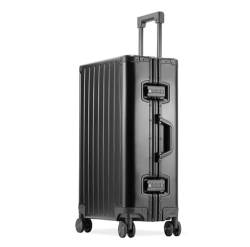 AMYSTY Koffer Trolley Reisekoffer Handgepäck Gepäck Koffer Legierung Trolley Fall Metall Koffer Silent Universal Rad Gepäck Rollkoffer (Color : B, Size : 24inch) von AMYSTY