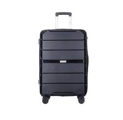 AMYSTY Koffer Trolley Reisekoffer Handgepäck Gepäck Mit Rollen, PP-Gepäcksets, Leichter Koffer Mit TSA-Schloss, Reisegepäck Rollkoffer (Color : Siyah, Size : 20in) von AMYSTY