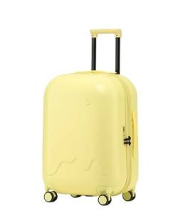 AMYSTY Koffer Trolley Reisekoffer Handgepäck Hartschalen-Gepäckset Mit USB-Ladeloch, Trolley-Koffer Mit TSA-Codeschloss Rollkoffer (Color : Yellow, Size : 28IN) von AMYSTY