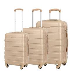 AMYSTY Koffer Trolley Reisekoffer Handgepäck Koffersets Hardside Mit Doppelspinner, 3-teiliges Reisegepäckset, Leicht Rollkoffer (Color : D, Size : 20+24+28in) von AMYSTY