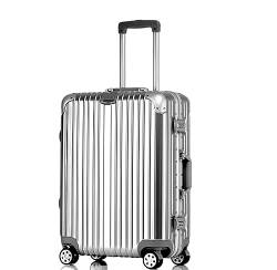 AMYSTY Koffer Trolley Reisekoffer Handgepäck Reisegepäck-Koffer-Spinner Mit Rollen, Hartschalen-Handgepäckkoffer Für Die Reise Rollkoffer (Color : Silver, Size : 22in) von AMYSTY