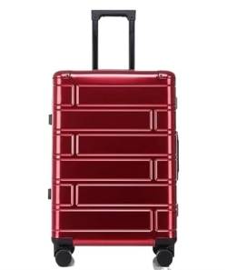 AMYSTY Koffer Trolley Reisekoffer Handgepäck Reisekoffer Hartschalen-Handgepäck Mit Geräuschlosen Flugzeug-Spinnerrädern Rollkoffer (Color : Rood, Size : 20inch) von AMYSTY