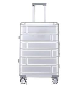 AMYSTY Koffer Trolley Reisekoffer Handgepäck Reisekoffer Hartschalen-Handgepäck Mit Geräuschlosen Flugzeug-Spinnerrädern Rollkoffer (Color : White, Size : 24inch) von AMYSTY