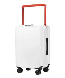 AMYSTY Koffer Trolley Reisekoffer Handgepäck USB-Schnittstelle, Koffer, Trolley, Gepäck, Universalräder, TSA-Zoll-Zahlenschloss Rollkoffer (Color : White, Size : 20 in) von AMYSTY