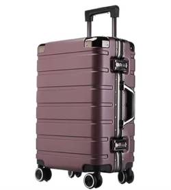 Koffer Trolley Reisekoffer Handgepäck Koffer, Zweireihig, Mit Drehbaren Rädern, Tragbares Reisegepäck, Koffer Mit Zwei Zahlenschlössern Rollkoffer (Color : A, Size : 24inch) von AMYSTY