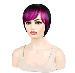 Perücke Tägliche Perücken Party Frauen Perücken Farbe Kurze Glatte Haare Perücken Natürliche Perücken Synthetische Perücke Pixie Cut Perücken Perücke Damen (Color : A, Size : A) von AMYSTY