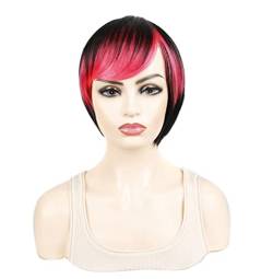 Perücke Tägliche Perücken Party Frauen Perücken Farbe Kurze Glatte Haare Perücken Natürliche Perücken Synthetische Perücke Pixie Cut Perücken Perücke Damen (Color : D, Size : A) von AMYSTY