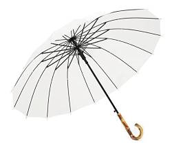 Regenschirme Sturmfest Schirm Golf-Regenschirm, Winddicht, Sonne, Reise, Bambusgriff, Regenschirm, Einfach Und Stilvoll, Große Regenschirme Für Männer Und Frauen Regenschirm ( Color : White , Size : 9 von AMYSTY