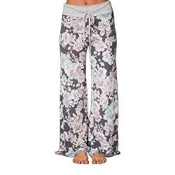 AMYTIS Damen Yogahose Stretch Freizeithose Bequeme Pyjamahose Schlafanzughose Lang Leichte Lounge Hose Hausanzug Hosen Relaxhose Fitness Sommer Weites Bein,Grey#0630,S von AMYTIS LINGERIE