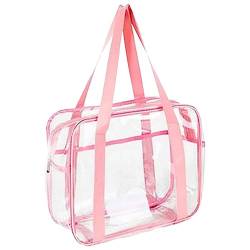 AMZLORD Transparent Kosmetiktasche Wasserdicht Kosmetikkoffer Reise Makeup Tasche Kulturbeutel Durchsichtiger Waschbeutel mit ReißVerschluss for Männer Frauen-Rose, 30x26cm von AMZLORD