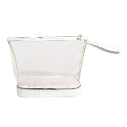 AMZLORD Transparent Kosmetiktasche Wasserdicht Kosmetikkoffer Reise Makeup Tasche Kulturbeutel Durchsichtiger Waschbeutel mit ReißVerschluss for Männer Frauen-Weiß, 28x21cm von AMZLORD