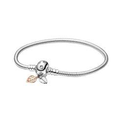 Armband damen Original 925 Silber Armband Schlangenkette Barrel Herzschließe Rose Gold DIY. Perlen Charms Armbänder Armreifen Luxus Schmuck Armband (Color : 10_16cm) von AMair