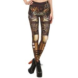 AMhomely® NEU/Damen Stretchhose / 2019 Yoga-Hose/Frauen Steampunk Retro Leggings Comic Cosplay Print Gothic Stretchy Skinny Pants von AMhomely