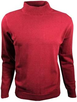 ANAGRE Herren Sweatshirt Pullover Classic Rollkragen für Männer Stretch Pulli | M-3XL (XXL, ROT) von ANAGRE