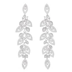 ANATTASOUL Kronleuchter-Tropfen-Ohrhänger Für Frauen, Hochzeit, Party, Kristallrhinestone, Formelle Tropfen-Ohrringe, Splitter-Braut-Quaste, Damen-Ohrringe Für Party, Modenschau, Weihnachten, Neujahr von ANATTASOUL