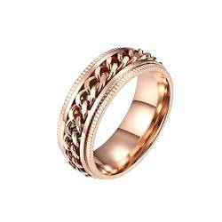 ANAZOZ Antistressring Daumen, Ring Mit Gravur Edelstahl größe 65 Drehringe Breit mit Kette 8mm von ANAZOZ