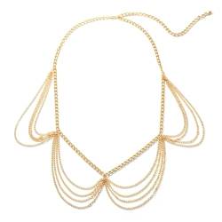 ANAZOZ Bauchkette Damen, Taille Kette Damen Gold Körperschmuck Damen Sexy Mehrschichtige Kette von ANAZOZ