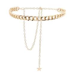 ANAZOZ Bauchkette Damen, Taillenkette Gürtel Gold Körperkette Damen Sexy Einzelne reihig mit Stern von ANAZOZ