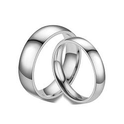ANAZOZ Edelstahl Ringe Set Partner, Personalisierte Ringe Paare Eheringe Bandring 4mm/6mm Frau 49 + Mann 60 von ANAZOZ