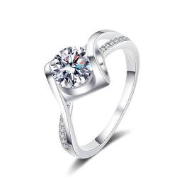 ANAZOZ Eheringe Gold 750, Hochzeit Ringe Damen größe 47 | Damen Ringe mit Labor Diamant 1 karat D-VVS1 oder VVS2, Promise Ring von ANAZOZ