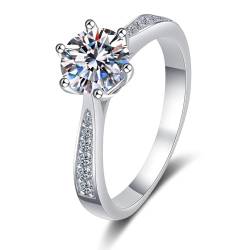 ANAZOZ Eheringe Gold 750, Hochzeit Ringe größe 58 | Frauen Ring mit Labor Diamant 1 karat D-VVS1 oder VVS2 von ANAZOZ