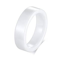 ANAZOZ Eheringe Keramik, Damen Ringe Modeschmuck Hochzeitsringe Größe 54 (17.2) Weißer Polierter Ring Breit 6mm von ANAZOZ