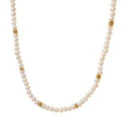 ANAZOZ Halsketten Damen Perlen, Halskette Damen Choker Verstellbar 42+7cm 4mm Perlenkette von ANAZOZ