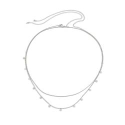 ANAZOZ Kettengürtel Gothic, Taillengürtel Damen Silber Körperschmuck Sexy Frauen Minimalistisch Doppel reihig Pailletten von ANAZOZ