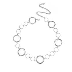 ANAZOZ Kettengürtel Gothic, Taillenkette Gürtel Silber Körperketten für Frauen Boho Geometrisch Hohl Kreis von ANAZOZ