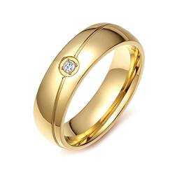 ANAZOZ Männer Ringe Edelstahl, Herren Ring Groß Modeschmuck Hochzeitsringe Größe 62 (19.7) Polierter Ring mit Zirkonia von ANAZOZ