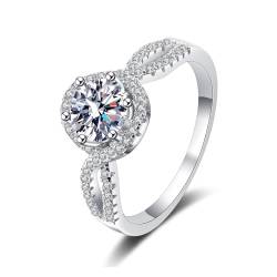 ANAZOZ Ring Echt Gold Damen Brilliant, Eheringe Damen größe 53 | Hochzeit Ringe mit Labor Diamant 0,5 karat D-VVS1 oder VVS2 von ANAZOZ