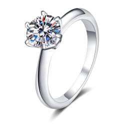 ANAZOZ Ringe für Damen Gold 585, Eheringe Damen größe 58 | Solitär Ring mit Labor Diamant 0,5 karat D-VVS1 oder VVS2 von ANAZOZ