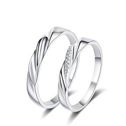 ANAZOZ Ringe für Damen Silber 925, Verlobungsringe Damen Personalisiert Größe 56 (17.8) Gedrehter Ring mit Moissanit 0,028 Karat von ANAZOZ